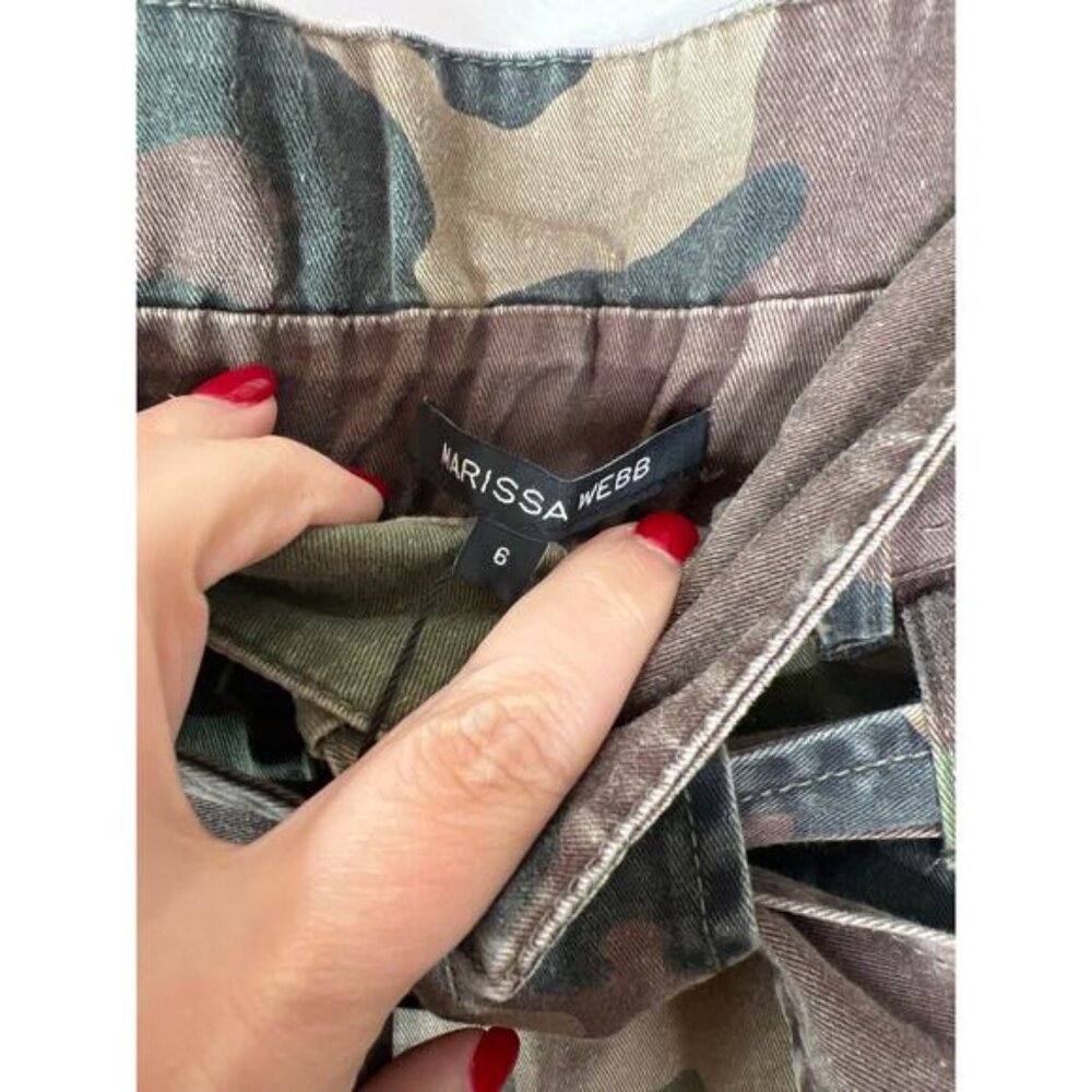 NWT Marissa Webb Monty Camouflage Paperbag High Waist Shorts Multi Size: 6 - Picture 6 of 8